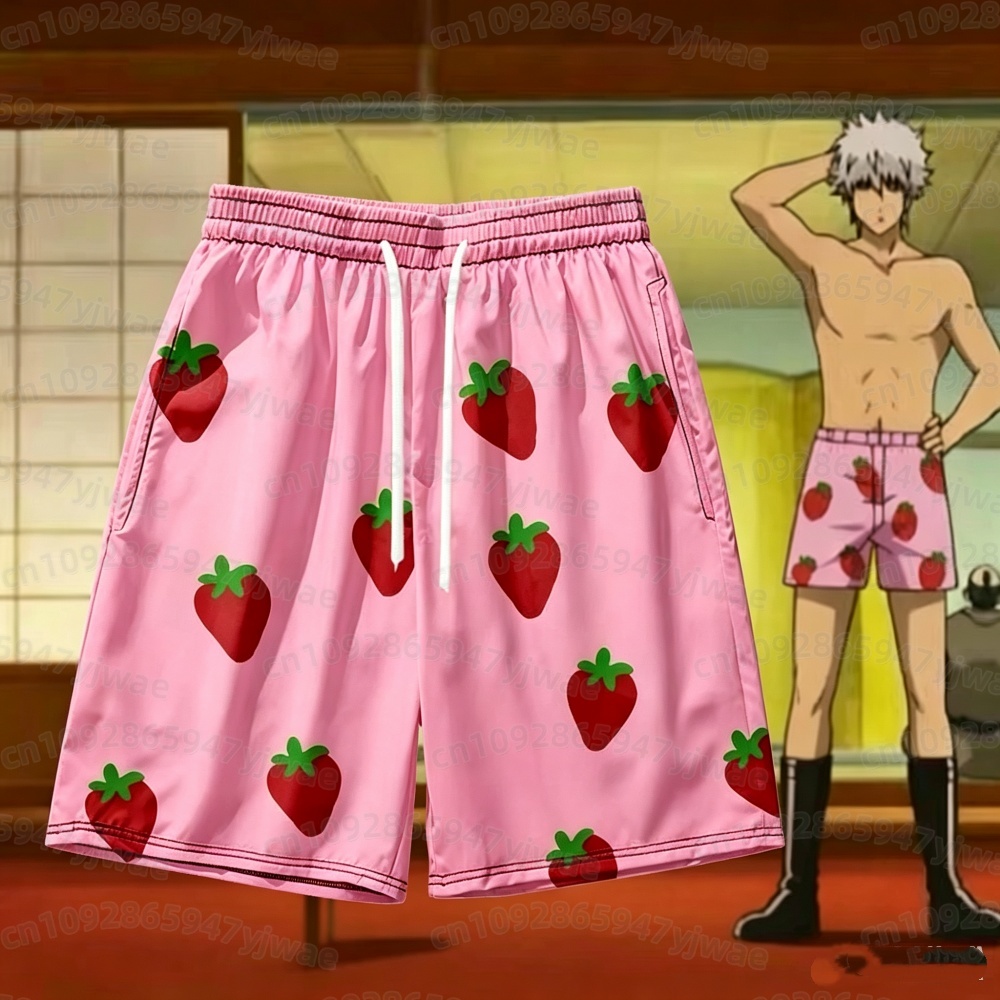 Anime Cosplay Anime - 2026 Heren Roze Aardbei Korte Broek