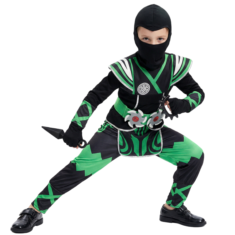 Anime Cosplay Kid - Japanse Ninja-kostuumset voor kinderen Groene Samurai-aankleding