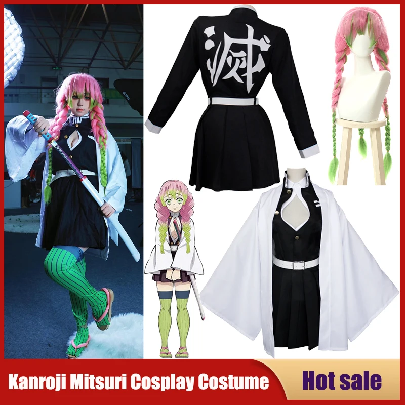Anime Cosplay Kid - Anime Kanroji Mitsuri Cosplay Kostuum Kimetsu
