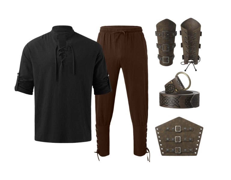 Anime Cosplay Anime - 4-delige Halloween Renaissance-kostuumset voor heren, halloweenkostuums