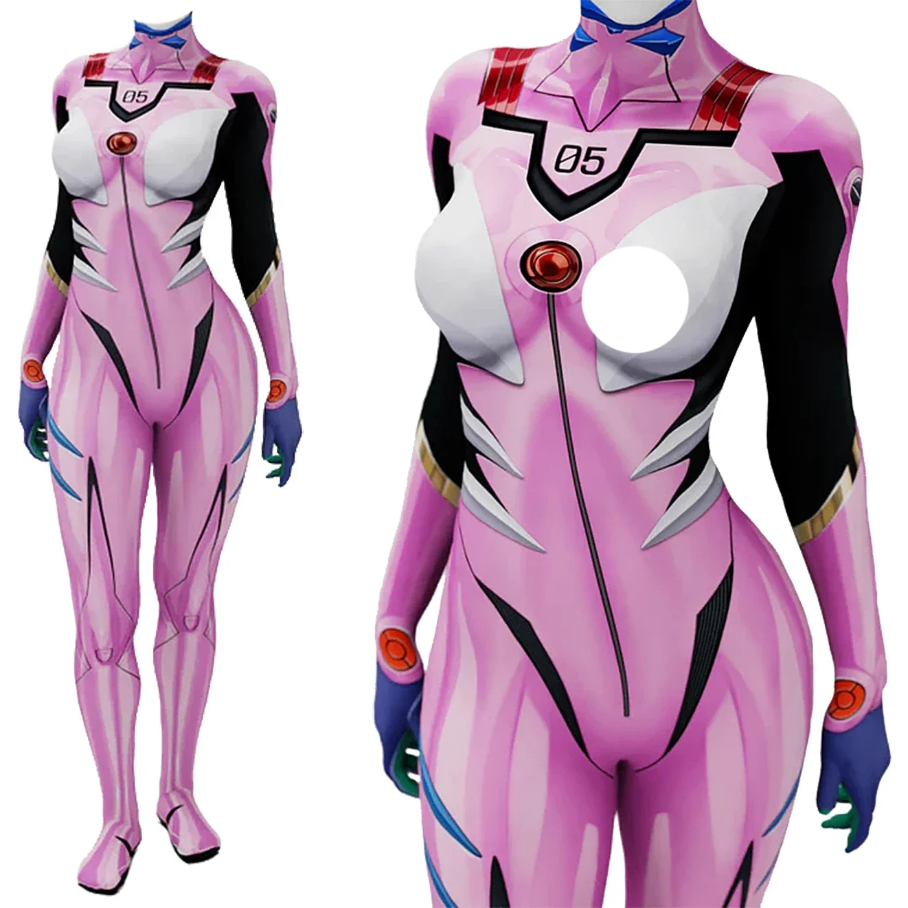 Anime Cosplay Girls - Anime EVA 05 Makinami Cosplay Kostuum